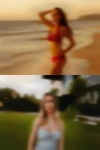 Nude girls looking over side